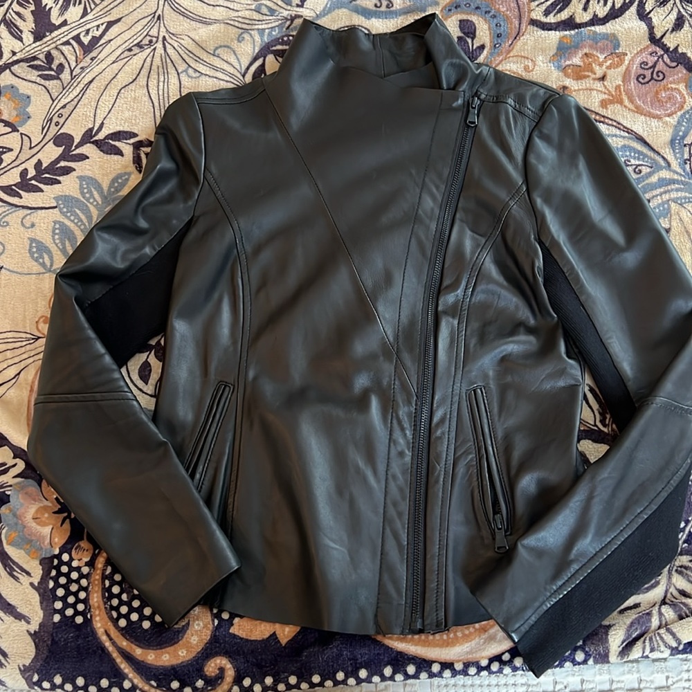 Trouvé Black Leather Jacket XS